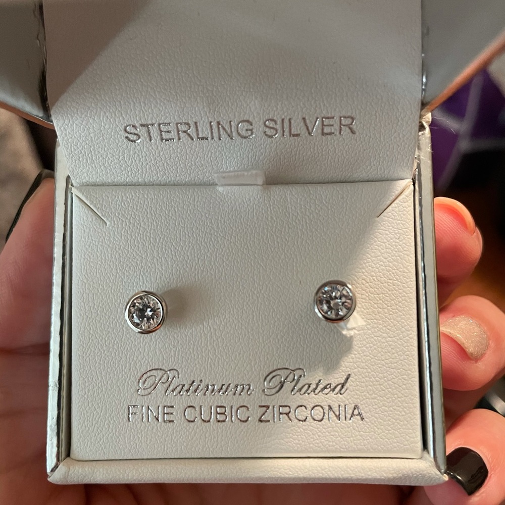 Sterling Silver & CZ Studs